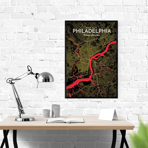 Philadelphia City Map Poster – Detailed Art Print of Philadelphia, Pennsylvania for Home Decor, Office Decor, Travel Art, and Unique Gifts