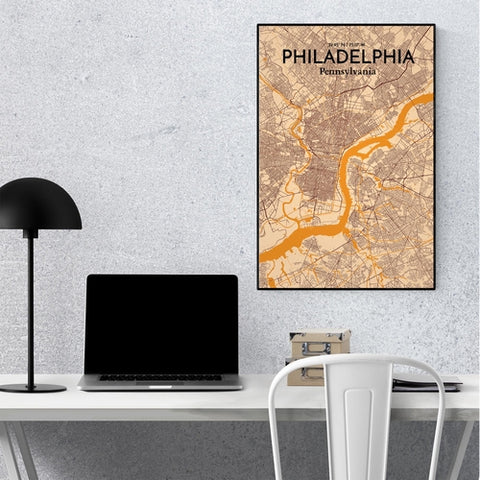 Philadelphia City Map Poster – Detailed Art Print of Philadelphia, Pennsylvania for Home Decor, Office Decor, Travel Art, and Unique Gifts