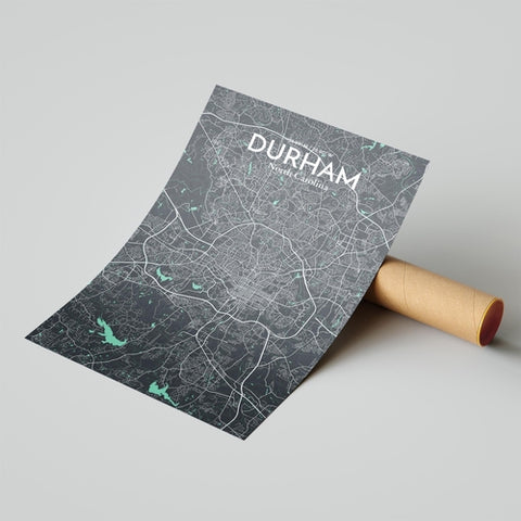 Durham North Carolina City Map Poster – Detailed Art Print of Durham, NC for Home Decor, Office Decor, Travel Art, and Unique Gifts