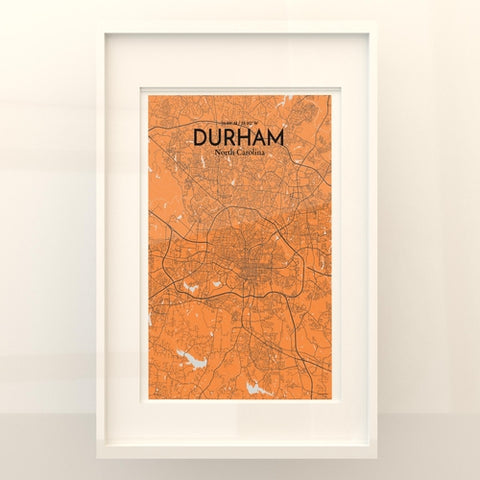 Durham North Carolina City Map Poster – Detailed Art Print of Durham, NC for Home Decor, Office Decor, Travel Art, and Unique Gifts