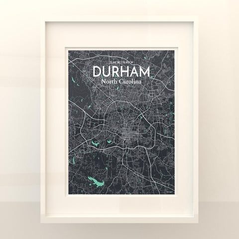 Durham North Carolina City Map Poster – Detailed Art Print of Durham, NC for Home Decor, Office Decor, Travel Art, and Unique Gifts