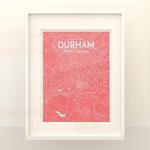 Durham North Carolina City Map Poster – Detailed Art Print of Durham, NC for Home Decor, Office Decor, Travel Art, and Unique Gifts