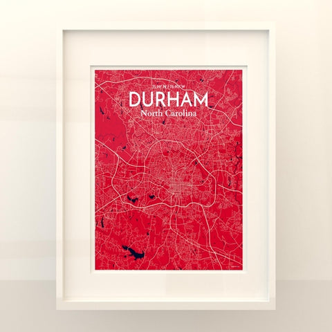 Durham North Carolina City Map Poster – Detailed Art Print of Durham, NC for Home Decor, Office Decor, Travel Art, and Unique Gifts