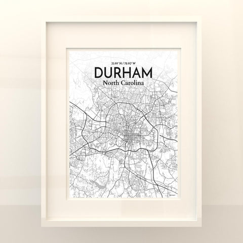 Durham North Carolina City Map Poster – Detailed Art Print of Durham, NC for Home Decor, Office Decor, Travel Art, and Unique Gifts