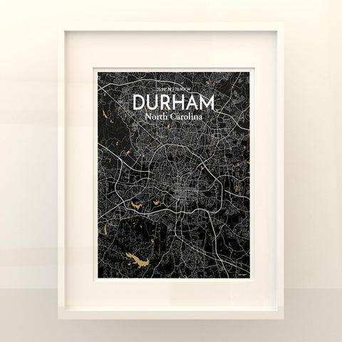 Durham North Carolina City Map Poster – Detailed Art Print of Durham, NC for Home Decor, Office Decor, Travel Art, and Unique Gifts