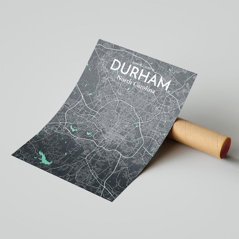 Durham North Carolina City Map Poster – Detailed Art Print of Durham, NC for Home Decor, Office Decor, Travel Art, and Unique Gifts