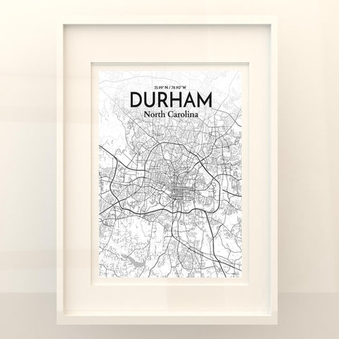 Durham North Carolina City Map Poster – Detailed Art Print of Durham, NC for Home Decor, Office Decor, Travel Art, and Unique Gifts