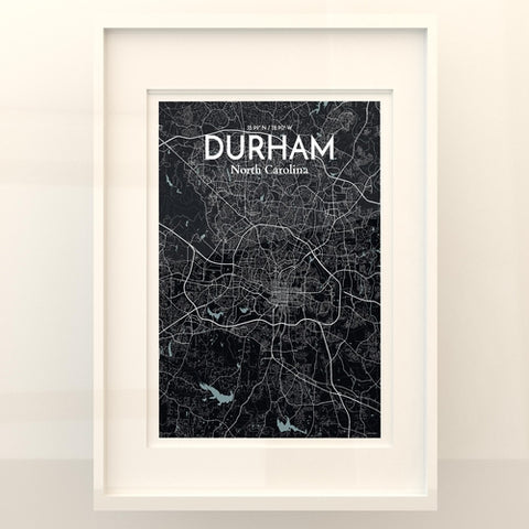 Durham North Carolina City Map Poster – Detailed Art Print of Durham, NC for Home Decor, Office Decor, Travel Art, and Unique Gifts