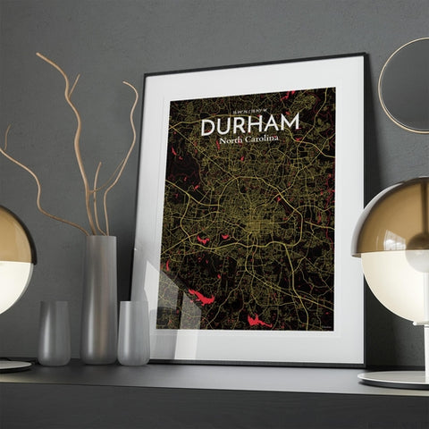 Durham North Carolina City Map Poster – Detailed Art Print of Durham, NC for Home Decor, Office Decor, Travel Art, and Unique Gifts