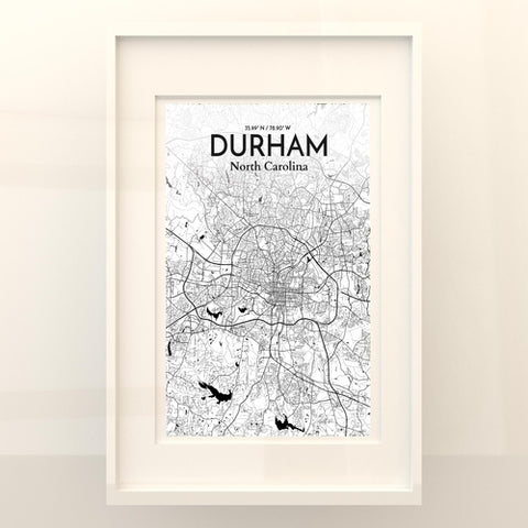 Durham North Carolina City Map Poster – Detailed Art Print of Durham, NC for Home Decor, Office Decor, Travel Art, and Unique Gifts