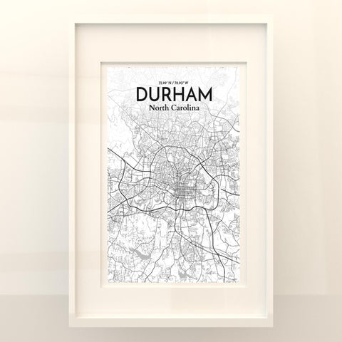 Durham North Carolina City Map Poster – Detailed Art Print of Durham, NC for Home Decor, Office Decor, Travel Art, and Unique Gifts