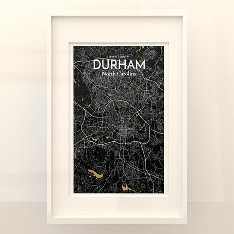 Durham North Carolina City Map Poster – Detailed Art Print of Durham, NC for Home Decor, Office Decor, Travel Art, and Unique Gifts