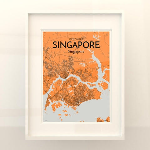 Singapore City Map Poster – Detailed Art Print of Singapore, Southeast Asia City Map Art for Home Decor, Office Decor, and Unique Gifts