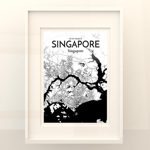Singapore City Map Poster – Detailed Art Print of Singapore, Southeast Asia City Map Art for Home Decor, Office Decor, and Unique Gifts