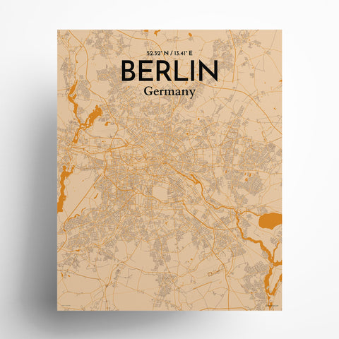 Berlin City Map Poster – Detailed Art Print of Berlin, Germany for Home Decor, Office Decor, Travel Art, and Unique Gifts