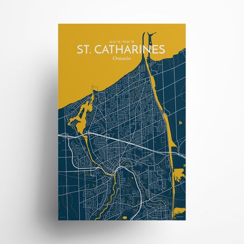 St. Catharines Ontario City Map Poster – Detailed Art Print of St. Catharines, Ontario for Home Decor, Office Decor, Travel Art, and Unique Gifts