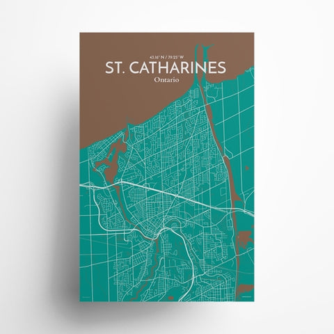 St. Catharines Ontario City Map Poster – Detailed Art Print of St. Catharines, Ontario for Home Decor, Office Decor, Travel Art, and Unique Gifts