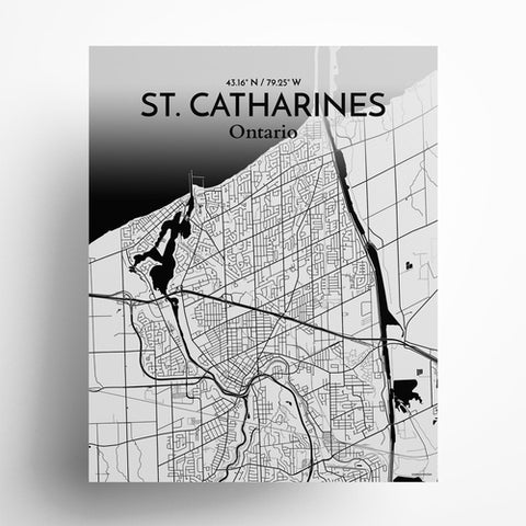 St. Catharines Ontario City Map Poster – Detailed Art Print of St. Catharines, Ontario for Home Decor, Office Decor, Travel Art, and Unique Gifts