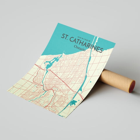 St. Catharines Ontario City Map Poster – Detailed Art Print of St. Catharines, Ontario for Home Decor, Office Decor, Travel Art, and Unique Gifts