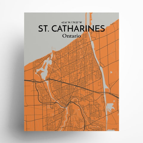 St. Catharines Ontario City Map Poster – Detailed Art Print of St. Catharines, Ontario for Home Decor, Office Decor, Travel Art, and Unique Gifts