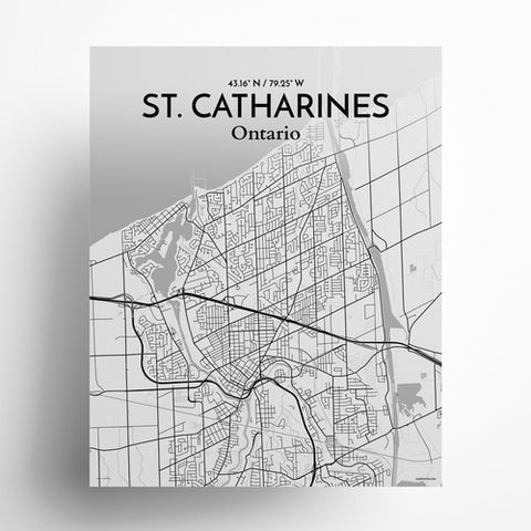 St. Catharines Ontario City Map Poster – Detailed Art Print of St. Catharines, Ontario for Home Decor, Office Decor, Travel Art, and Unique Gifts