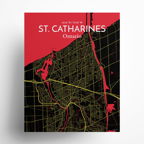 St. Catharines Ontario City Map Poster – Detailed Art Print of St. Catharines, Ontario for Home Decor, Office Decor, Travel Art, and Unique Gifts