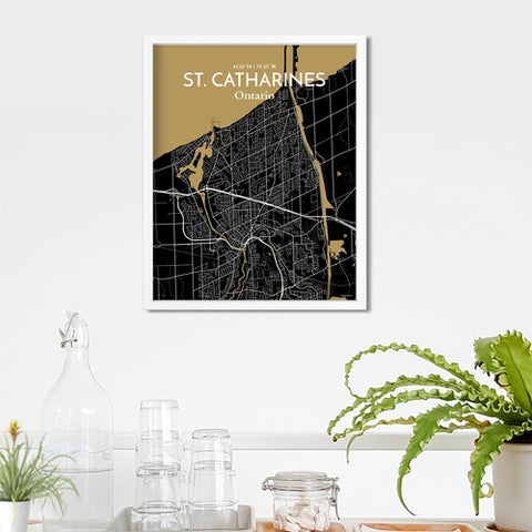 St. Catharines Ontario City Map Poster – Detailed Art Print of St. Catharines, Ontario for Home Decor, Office Decor, Travel Art, and Unique Gifts