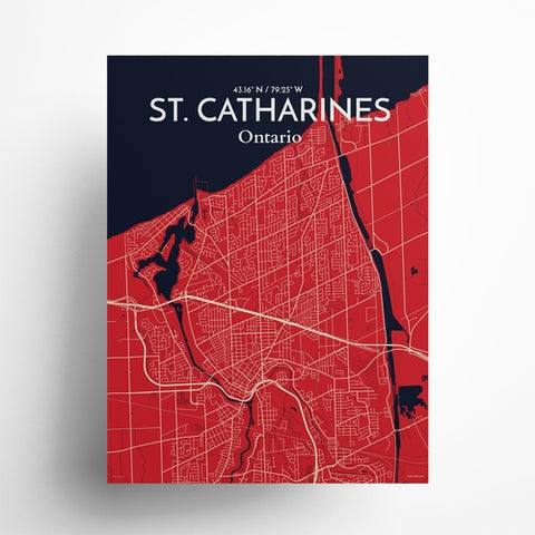 St. Catharines Ontario City Map Poster – Detailed Art Print of St. Catharines, Ontario for Home Decor, Office Decor, Travel Art, and Unique Gifts