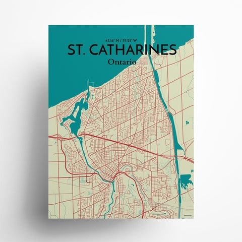 St. Catharines Ontario City Map Poster – Detailed Art Print of St. Catharines, Ontario for Home Decor, Office Decor, Travel Art, and Unique Gifts