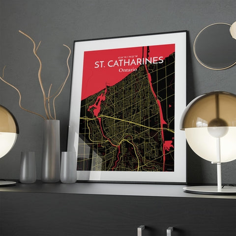 St. Catharines Ontario City Map Poster – Detailed Art Print of St. Catharines, Ontario for Home Decor, Office Decor, Travel Art, and Unique Gifts