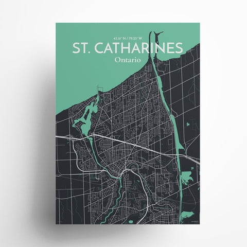 St. Catharines Ontario City Map Poster – Detailed Art Print of St. Catharines, Ontario for Home Decor, Office Decor, Travel Art, and Unique Gifts