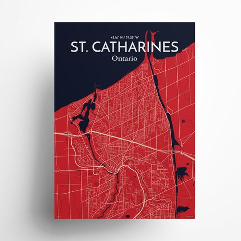 St. Catharines Ontario City Map Poster – Detailed Art Print of St. Catharines, Ontario for Home Decor, Office Decor, Travel Art, and Unique Gifts