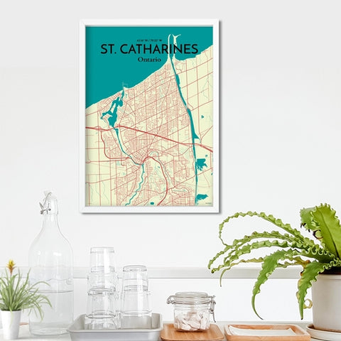 St. Catharines Ontario City Map Poster – Detailed Art Print of St. Catharines, Ontario for Home Decor, Office Decor, Travel Art, and Unique Gifts