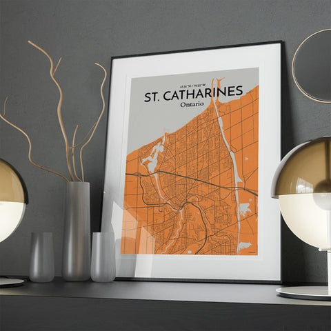 St. Catharines Ontario City Map Poster – Detailed Art Print of St. Catharines, Ontario for Home Decor, Office Decor, Travel Art, and Unique Gifts