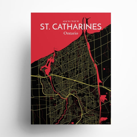 St. Catharines Ontario City Map Poster – Detailed Art Print of St. Catharines, Ontario for Home Decor, Office Decor, Travel Art, and Unique Gifts