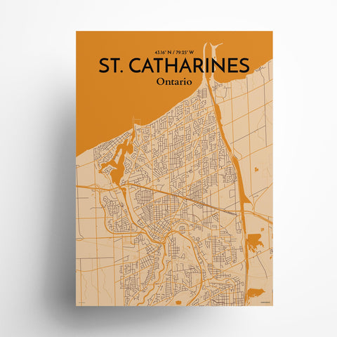 St. Catharines Ontario City Map Poster – Detailed Art Print of St. Catharines, Ontario for Home Decor, Office Decor, Travel Art, and Unique Gifts