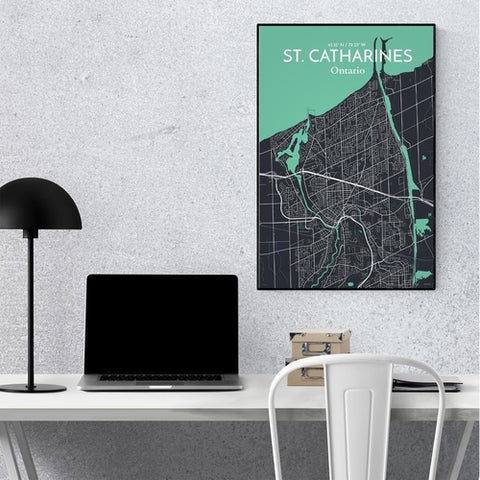 St. Catharines Ontario City Map Poster – Detailed Art Print of St. Catharines, Ontario for Home Decor, Office Decor, Travel Art, and Unique Gifts