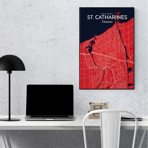 St. Catharines Ontario City Map Poster – Detailed Art Print of St. Catharines, Ontario for Home Decor, Office Decor, Travel Art, and Unique Gifts