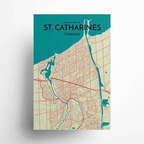 St. Catharines Ontario City Map Poster – Detailed Art Print of St. Catharines, Ontario for Home Decor, Office Decor, Travel Art, and Unique Gifts