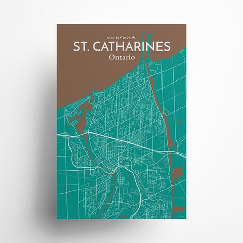 St. Catharines Ontario City Map Poster – Detailed Art Print of St. Catharines, Ontario for Home Decor, Office Decor, Travel Art, and Unique Gifts