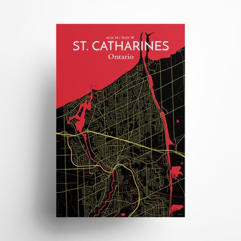 St. Catharines Ontario City Map Poster – Detailed Art Print of St. Catharines, Ontario for Home Decor, Office Decor, Travel Art, and Unique Gifts