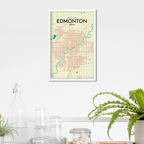 Edmonton City Map Poster – Detailed Art Print of Edmonton, Alberta City Map Art for Home Decor, Office Decor, and Unique Gifts