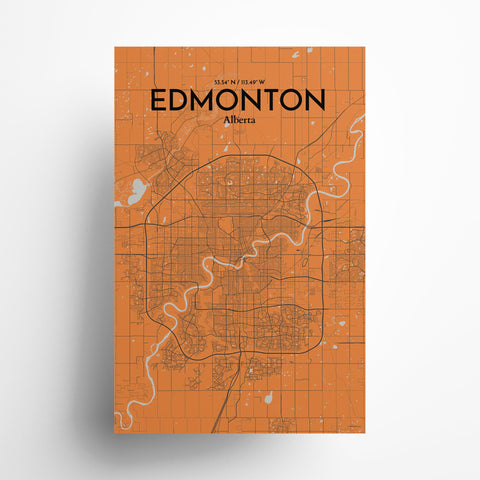 Edmonton City Map Poster – Detailed Art Print of Edmonton, Alberta City Map Art for Home Decor, Office Decor, and Unique Gifts