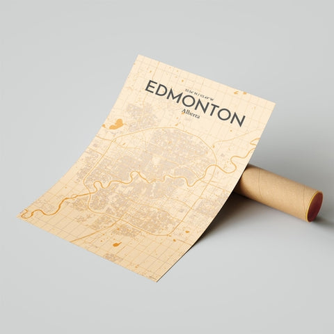 Edmonton City Map Poster – Detailed Art Print of Edmonton, Alberta City Map Art for Home Decor, Office Decor, and Unique Gifts