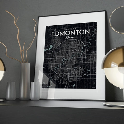 Edmonton City Map Poster – Detailed Art Print of Edmonton, Alberta City Map Art for Home Decor, Office Decor, and Unique Gifts