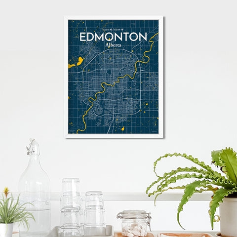 Edmonton City Map Poster – Detailed Art Print of Edmonton, Alberta City Map Art for Home Decor, Office Decor, and Unique Gifts