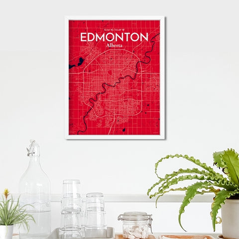 Edmonton City Map Poster – Detailed Art Print of Edmonton, Alberta City Map Art for Home Decor, Office Decor, and Unique Gifts