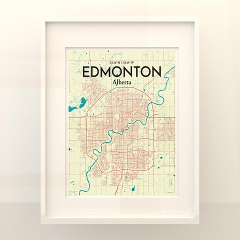 Edmonton City Map Poster – Detailed Art Print of Edmonton, Alberta City Map Art for Home Decor, Office Decor, and Unique Gifts