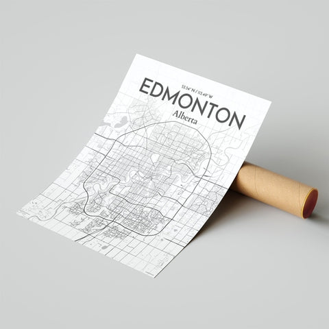 Edmonton City Map Poster – Detailed Art Print of Edmonton, Alberta City Map Art for Home Decor, Office Decor, and Unique Gifts