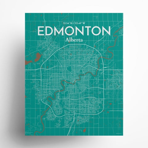 Edmonton City Map Poster – Detailed Art Print of Edmonton, Alberta City Map Art for Home Decor, Office Decor, and Unique Gifts